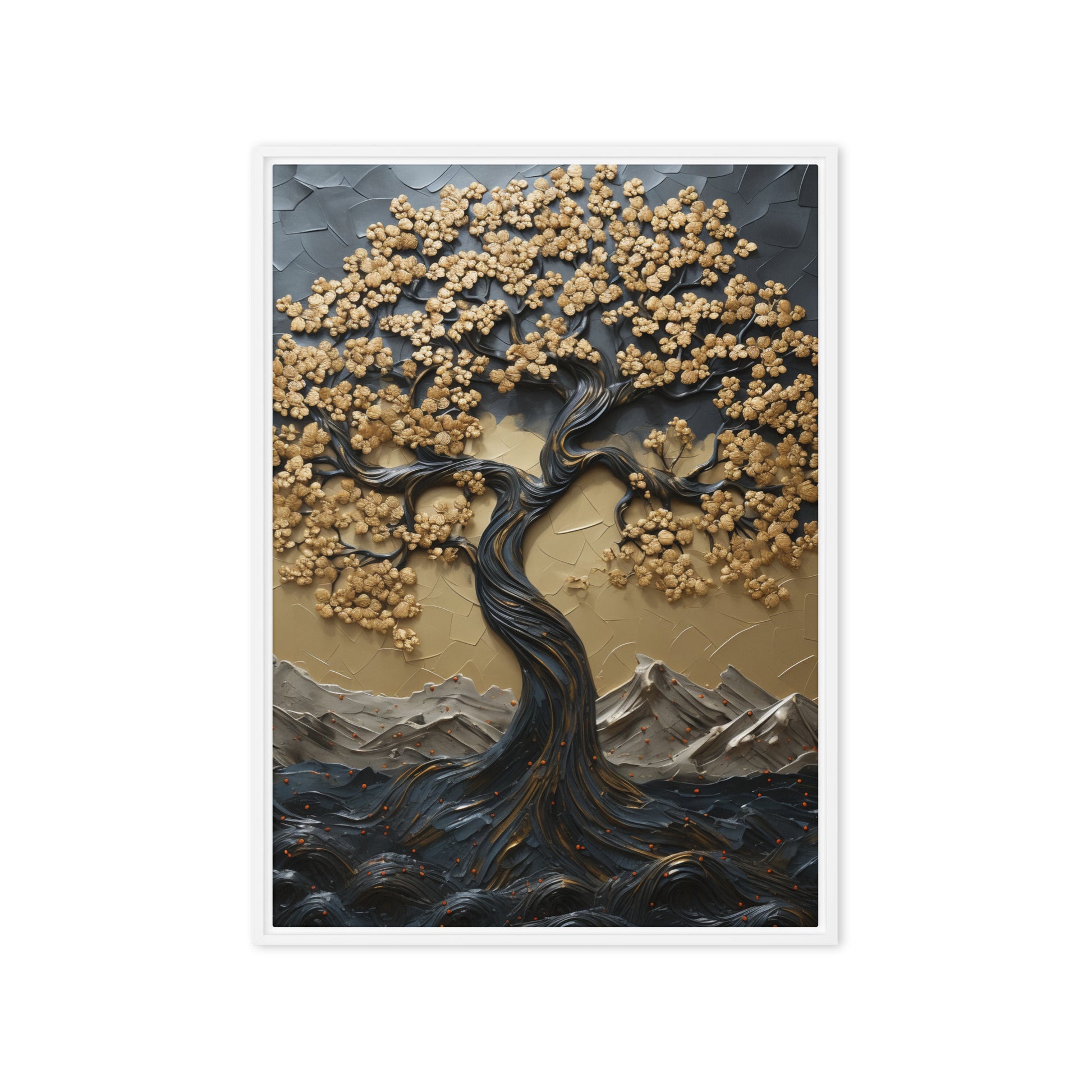 Tree Landscape Art Framed Canvas