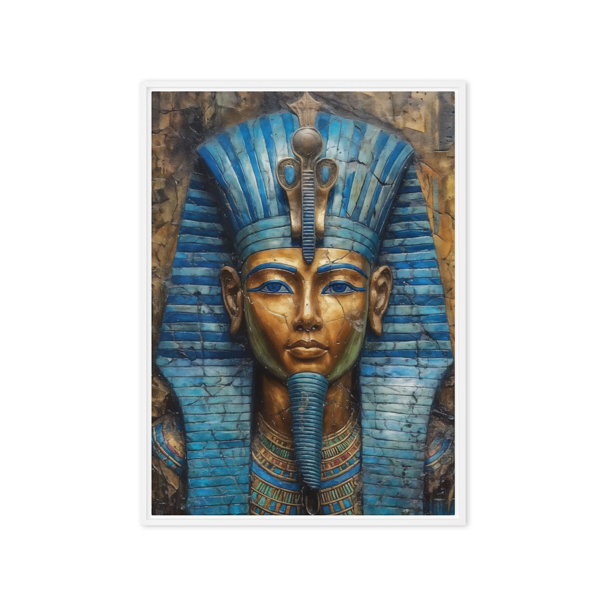 Tutankhamun Pharaoh Egypt Art Framed Canvas