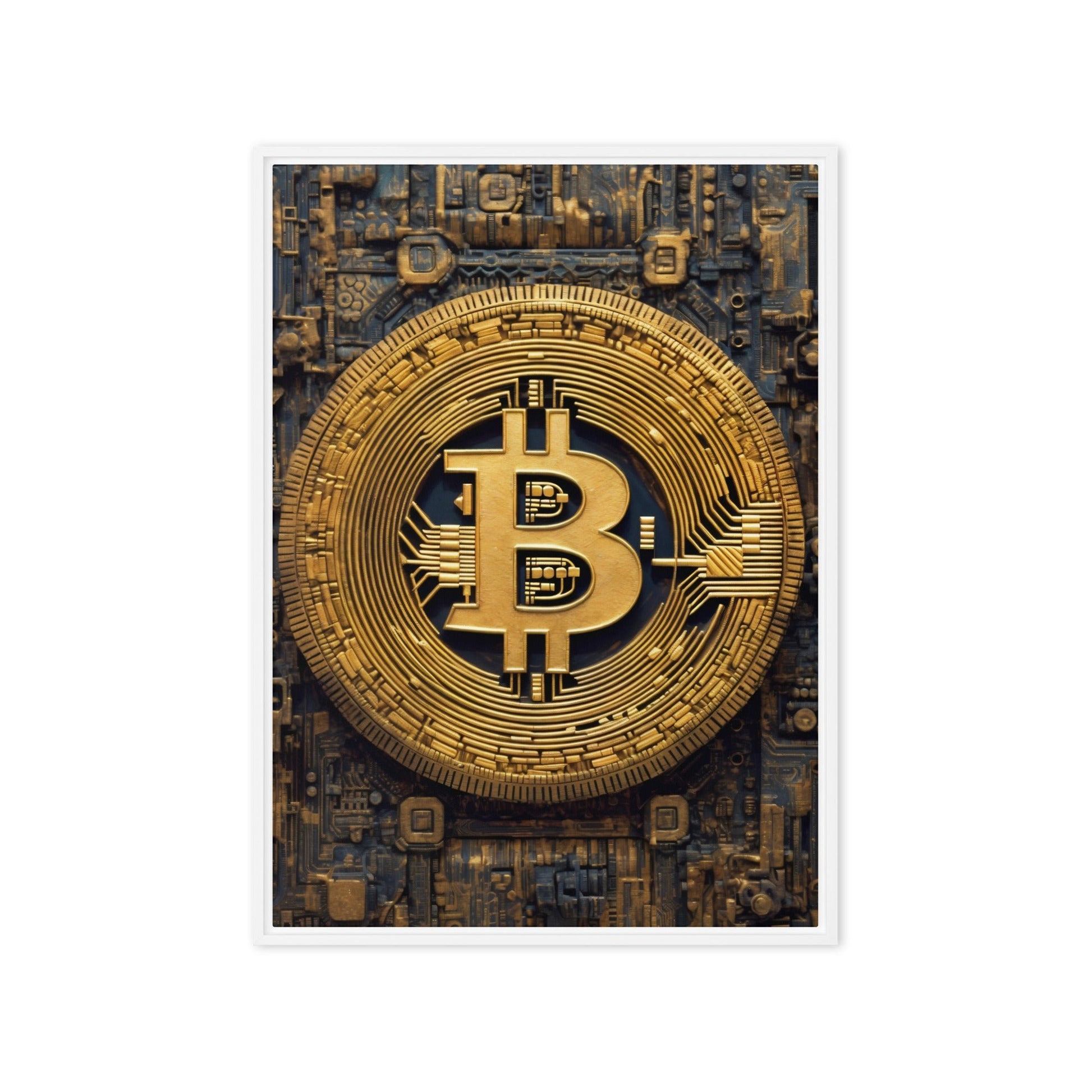 Bitcoin Crypto Art Framed Canvas