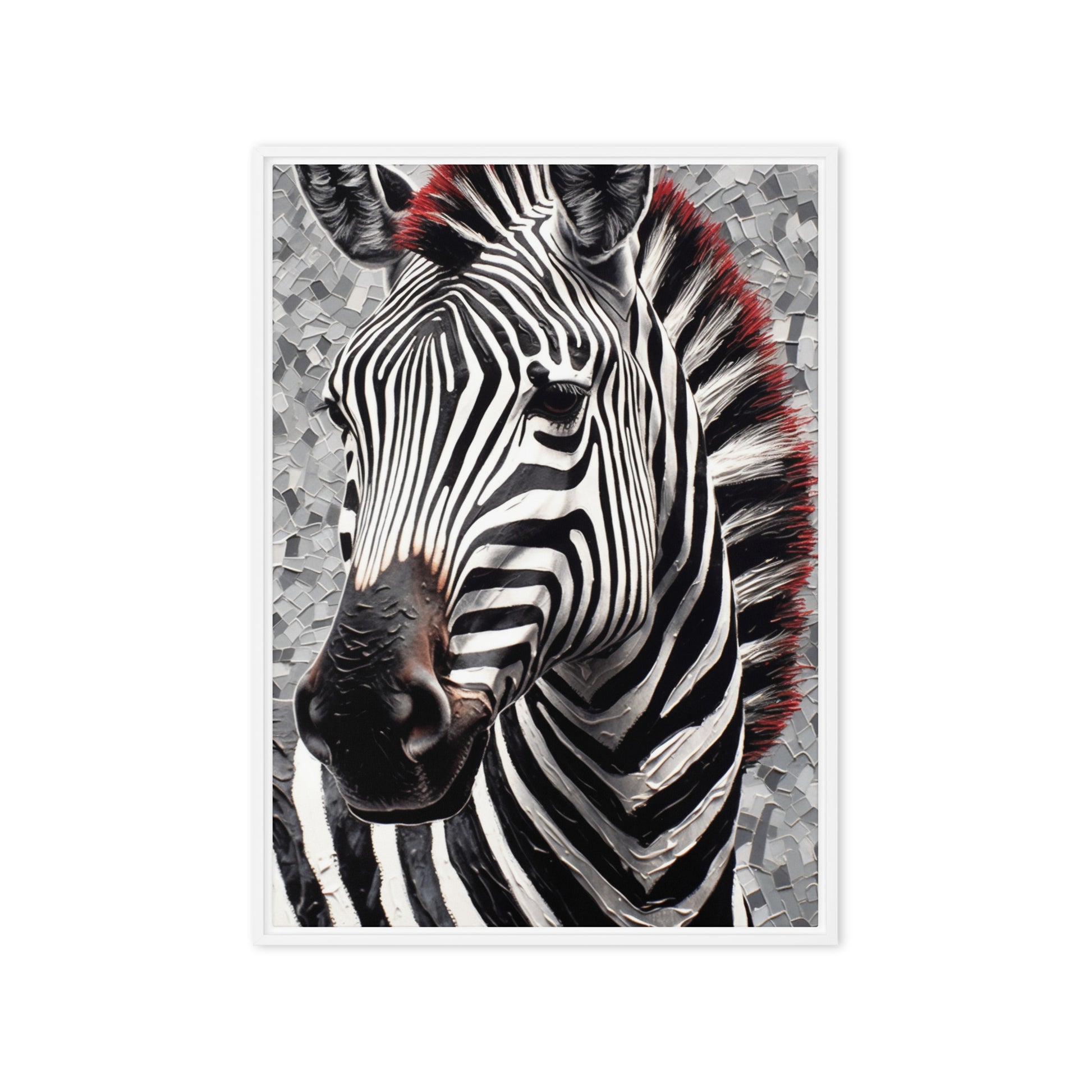Zebra Modern Art Framed Canvas