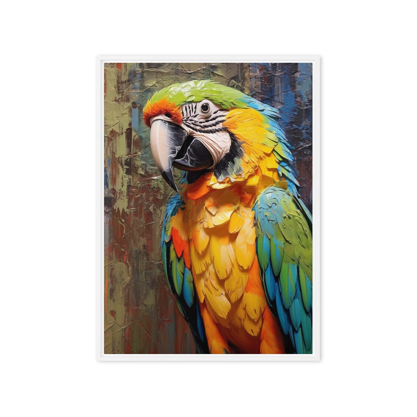 Colorful Macaw Parrot Framed Canvas