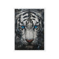 Blue Eyed Tiger Fraemd Canvas