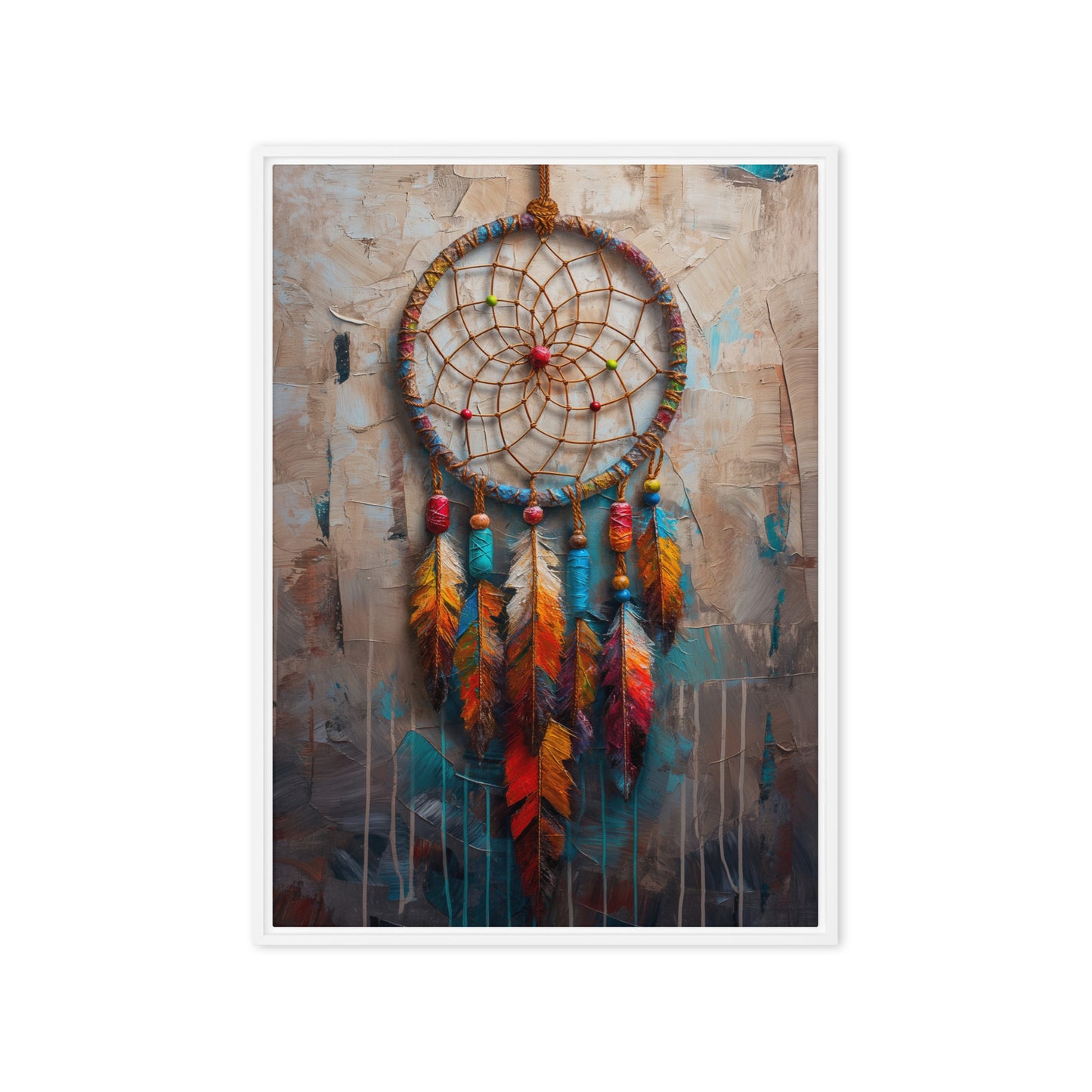 Dreamcatcher Native Art Framed Canvas
