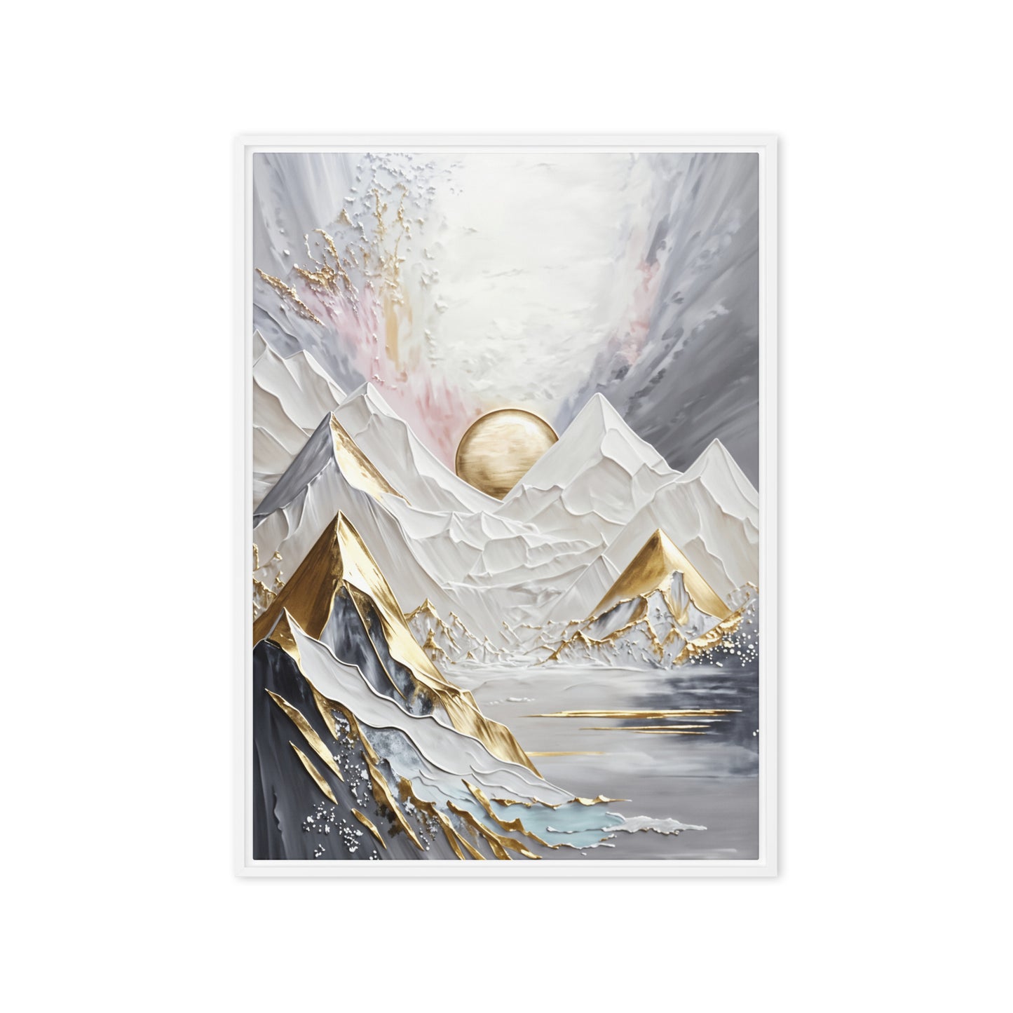 Majestic Mountains Landscape Art Framed Canvas