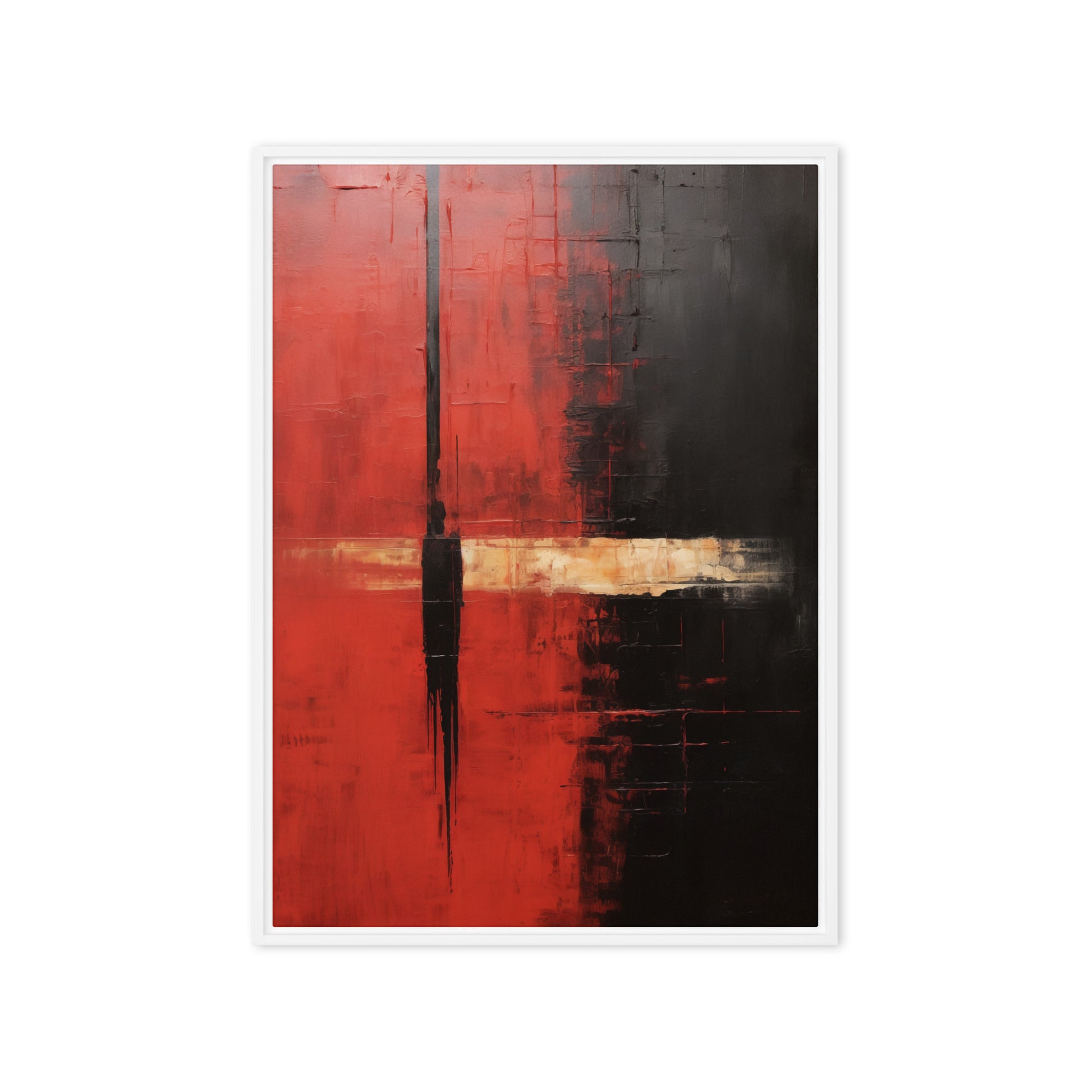 Mark Rothko Style Art Red Black Framed Canvas