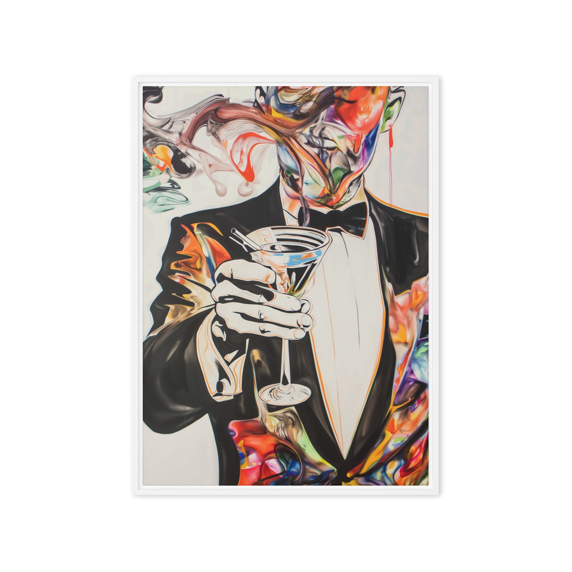 Martini Cocktail Surreal Art Framed Canvas