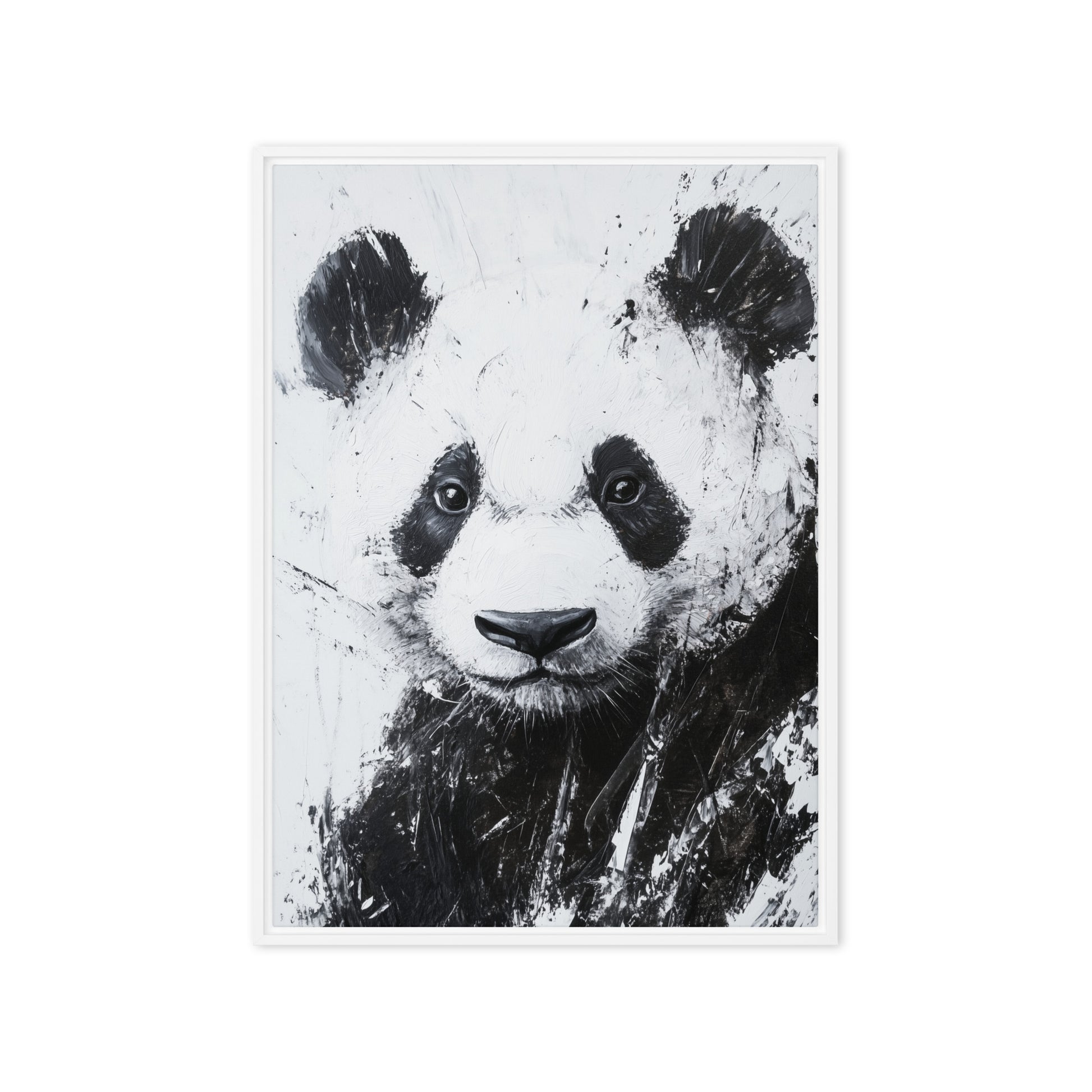 Panda Minimalist Art Framed Canvas