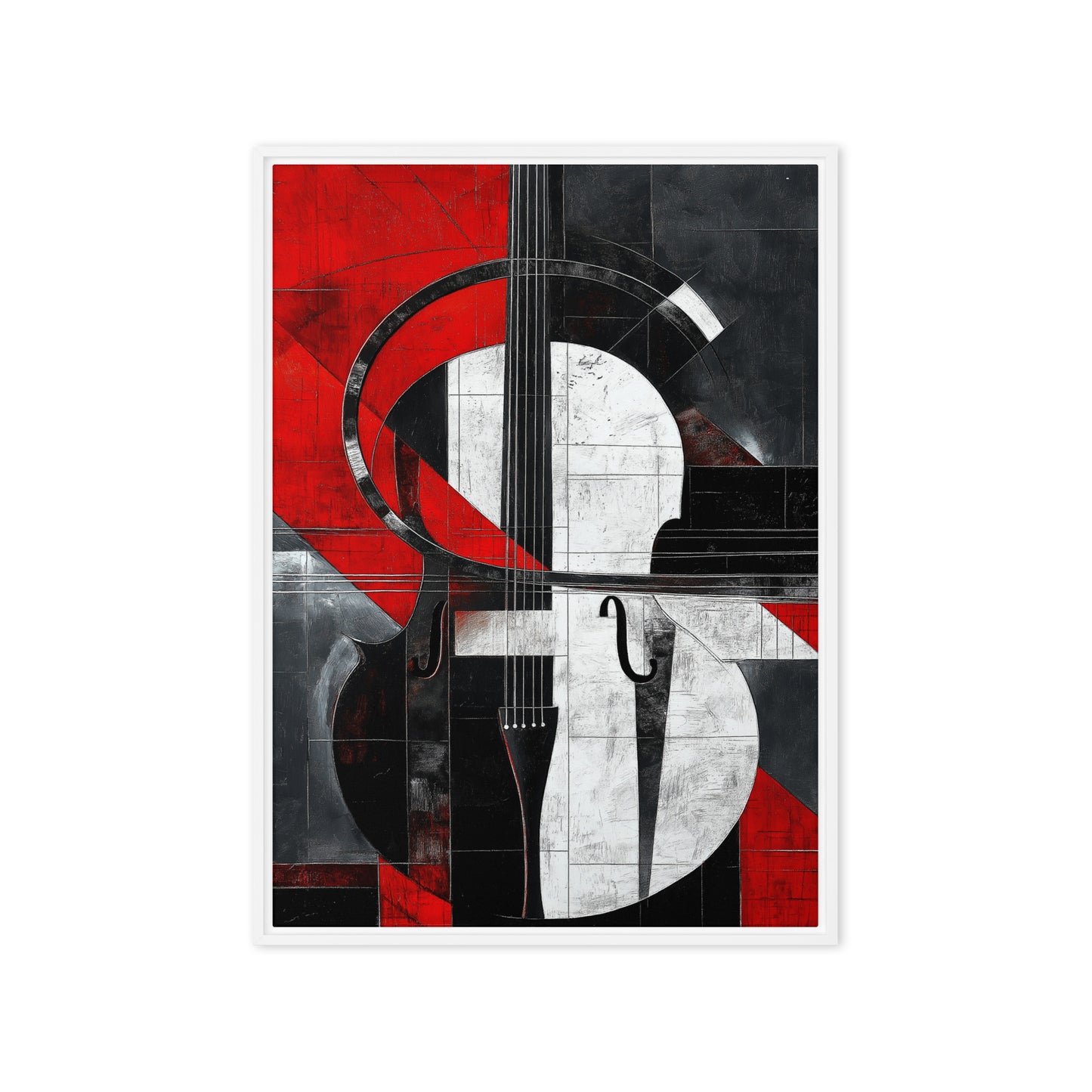Abstract Violin Music Art Framed Canvas