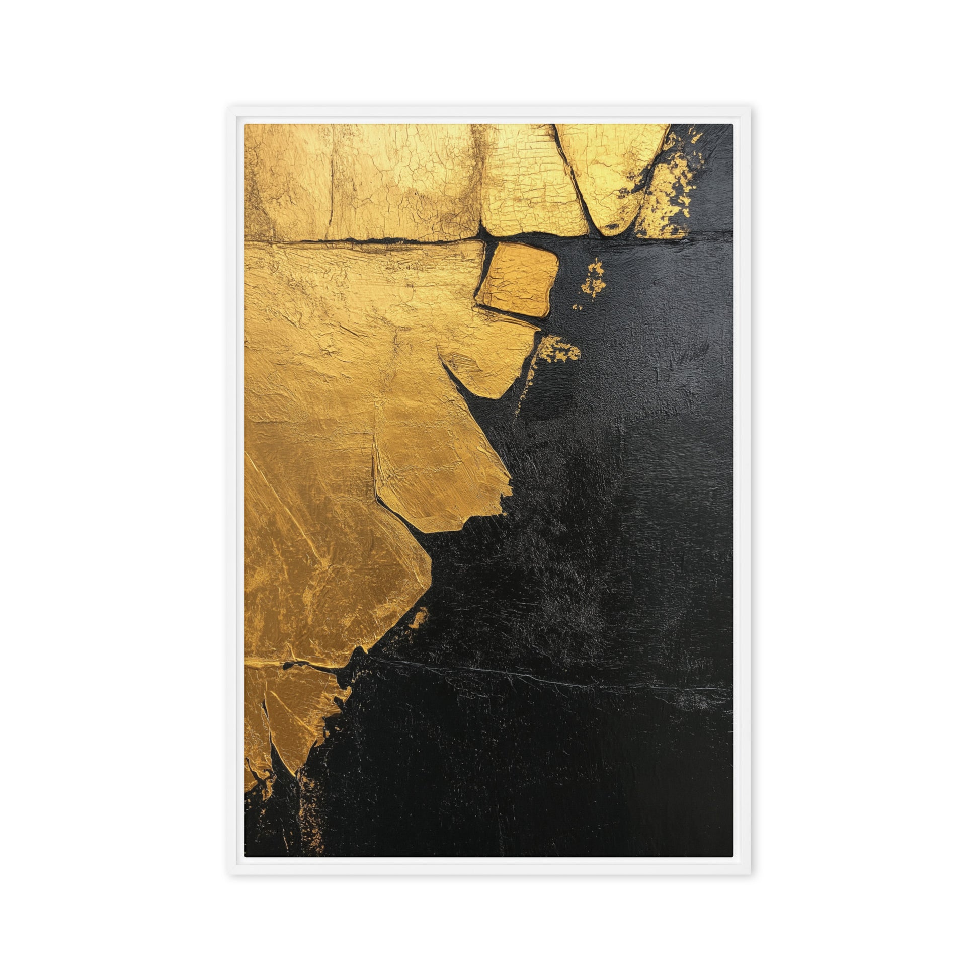 Black & Gold Modern Art Framed Canvas