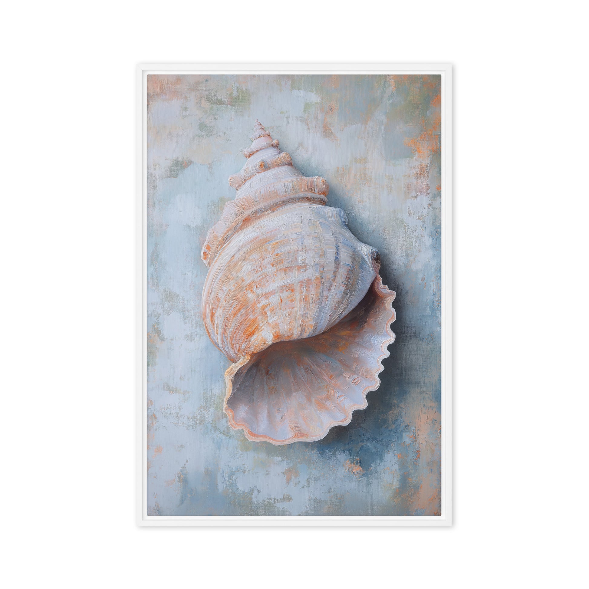 Seashell Nautical Art Framed Canvas