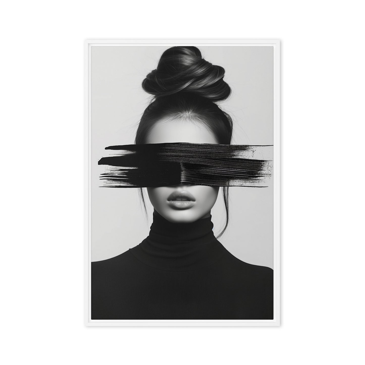 Woman Portrait Minimalist Art Framed Canvas