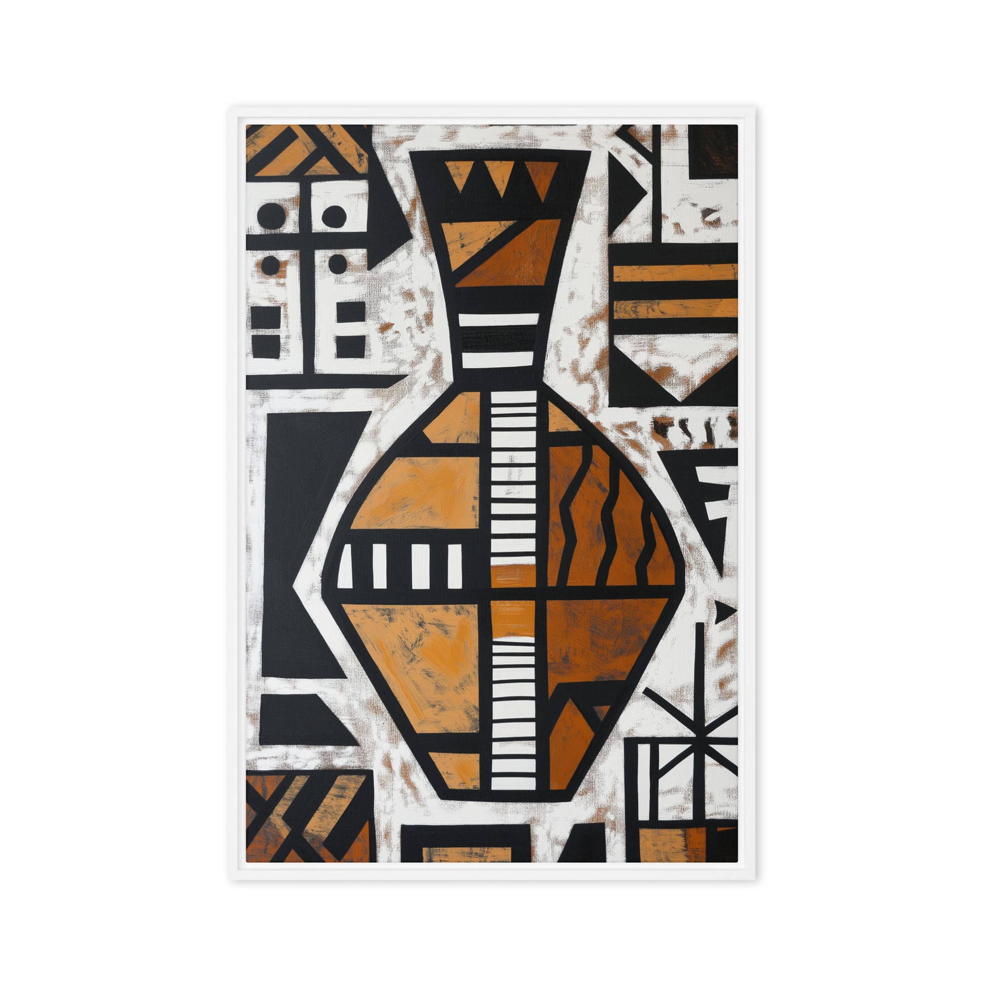 Vase African Abstract Art Framed Canvas