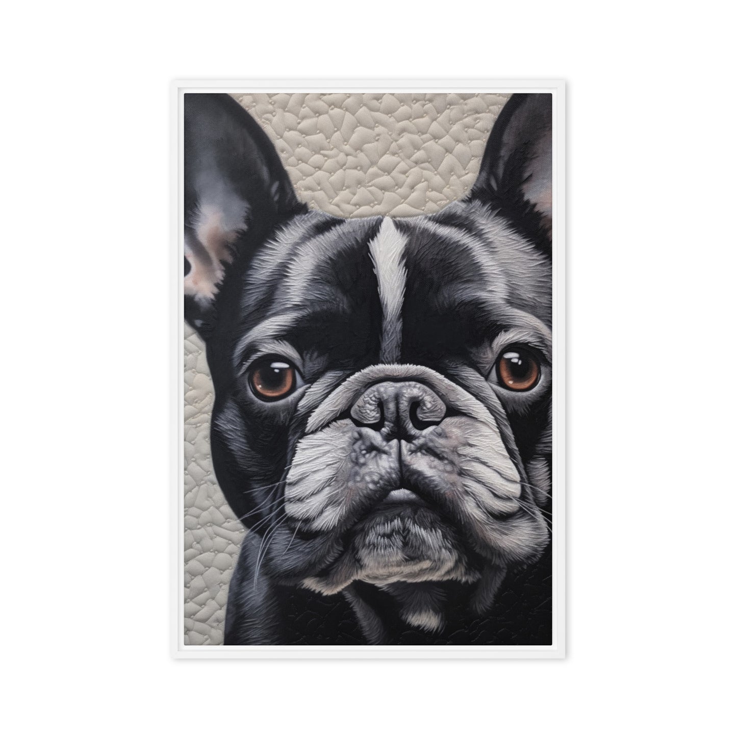 Cute French Bulldog Framed Canvas