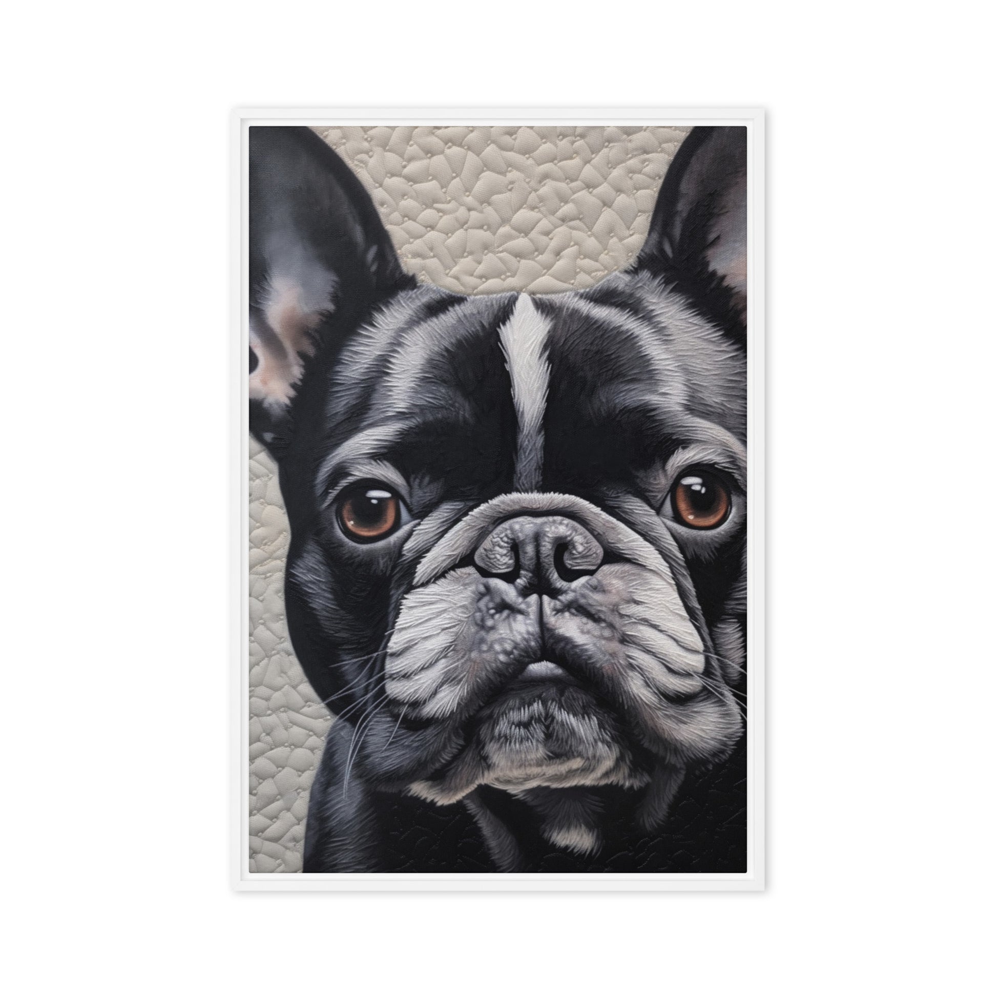 Cute French Bulldog Framed Canvas