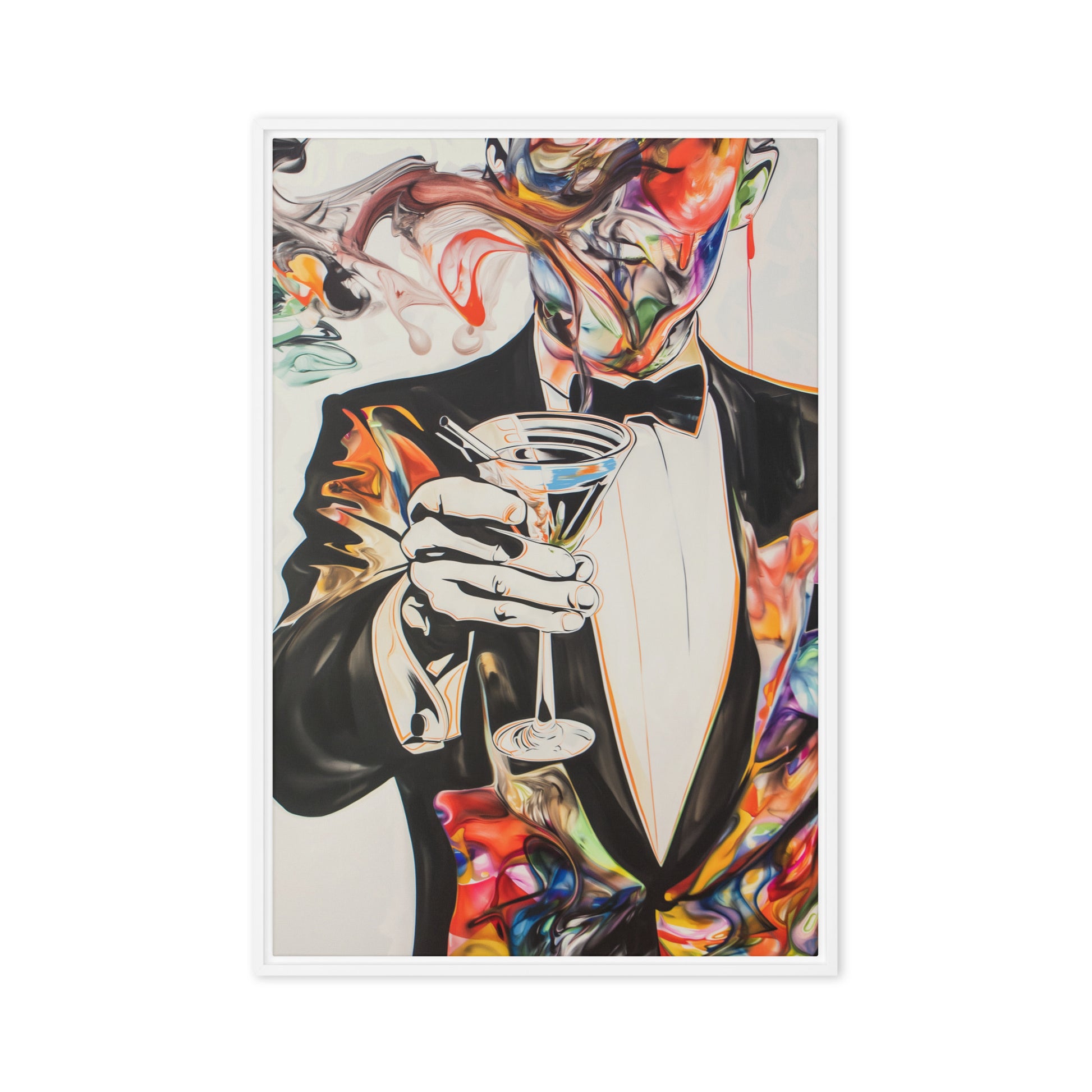 Martini Cocktail Surreal Art Framed Canvas