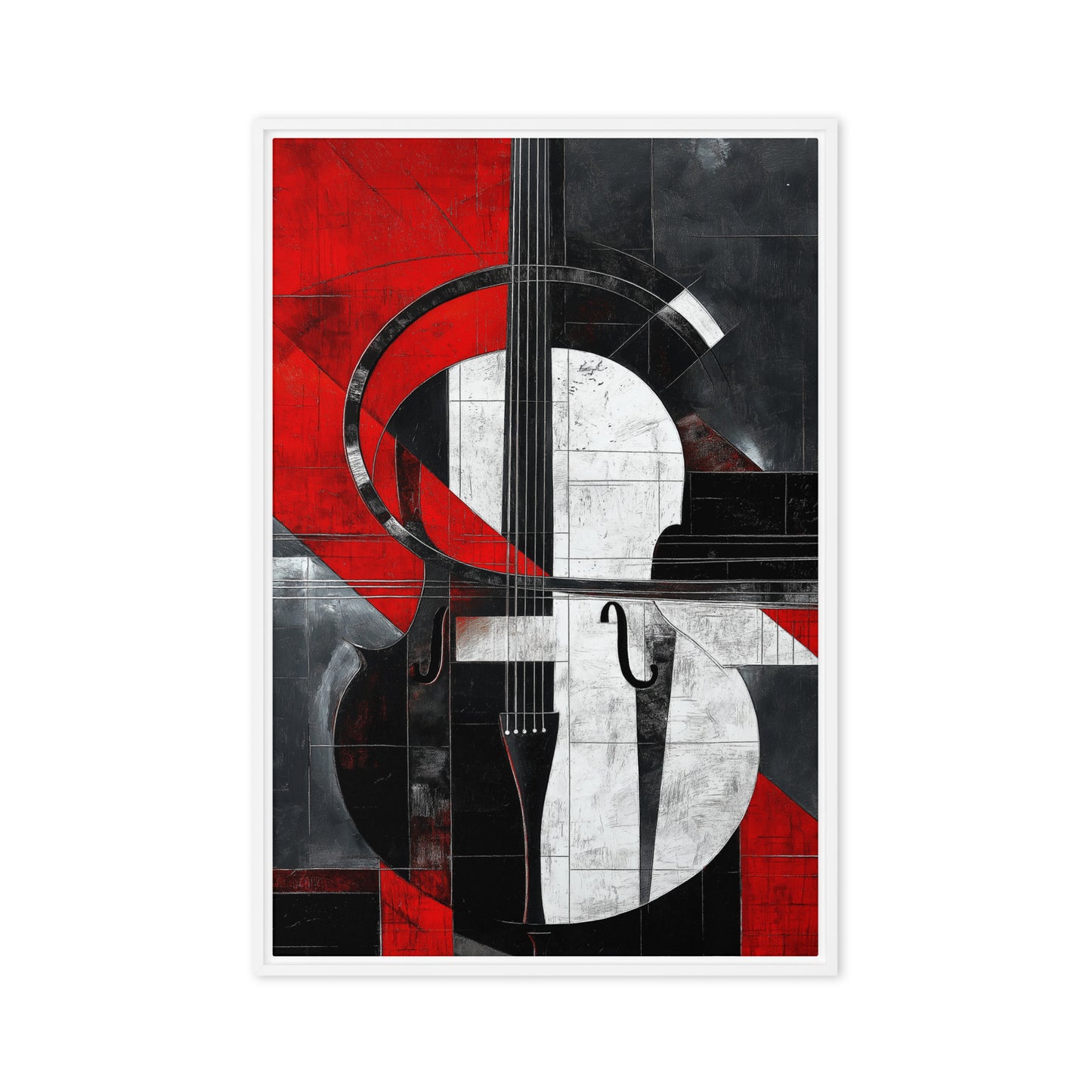 Abstract Violin Music Art Framed Canvas