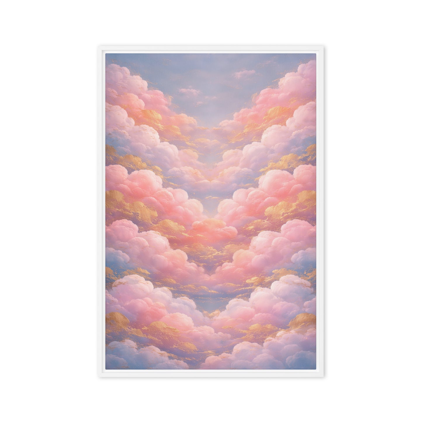 Pastel Clouds Modern Art Framed Canvas - PaintFu