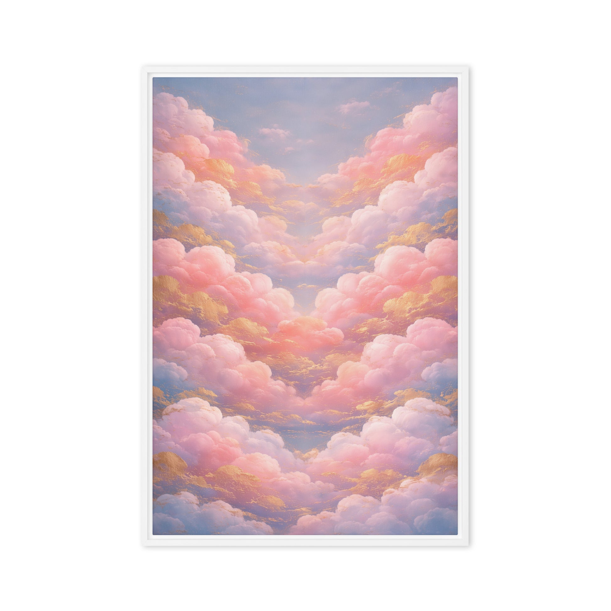 Pastel Clouds Modern Art Framed Canvas - PaintFu