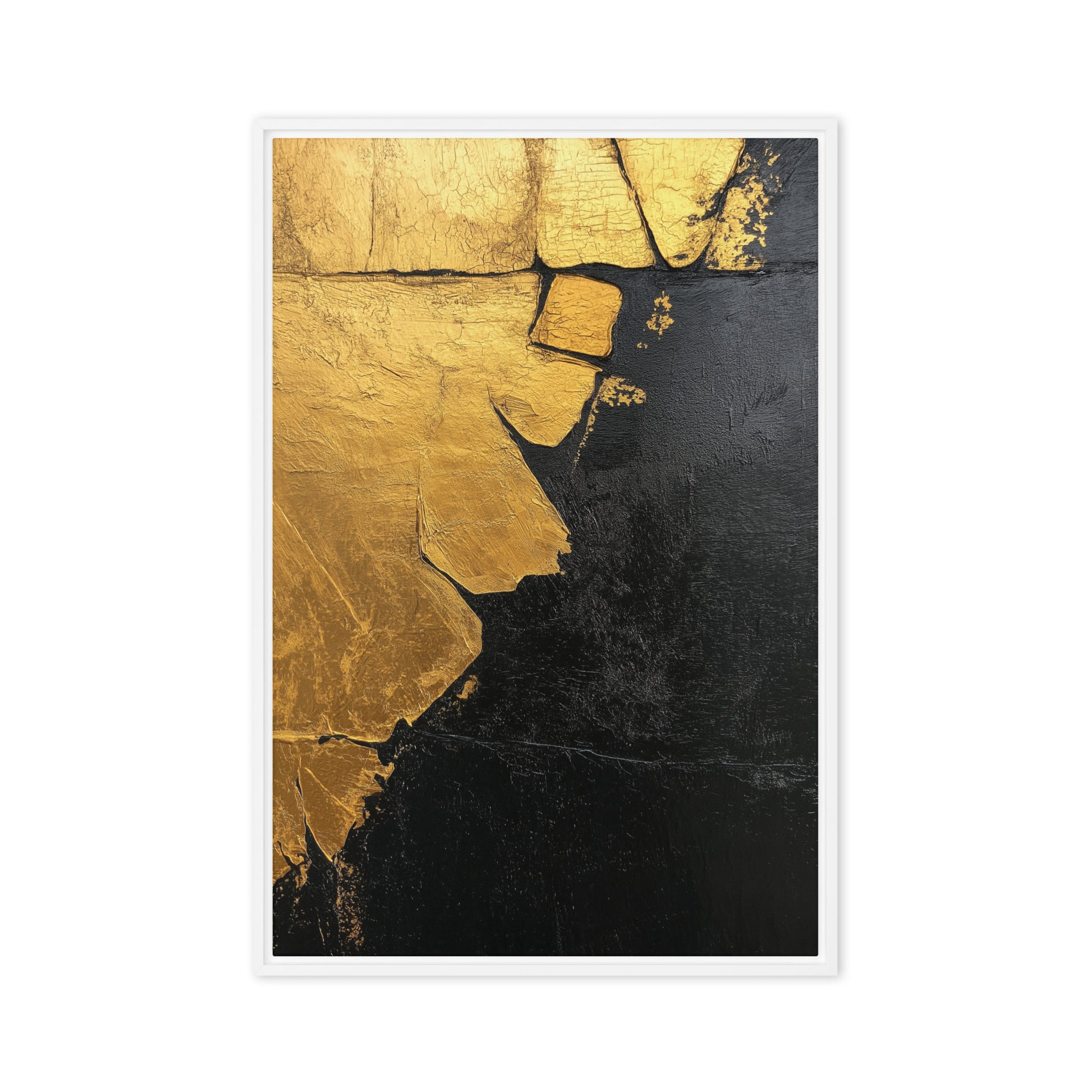 Black & Gold Modern Art Framed Canvas