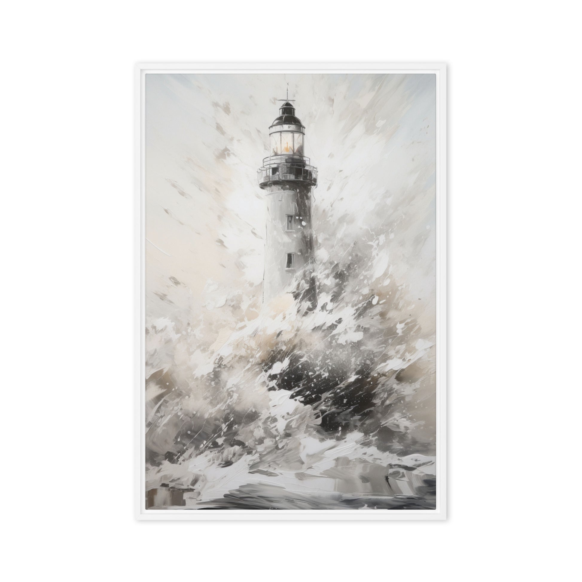 Lighthouse Nautical Art Framed Canvas