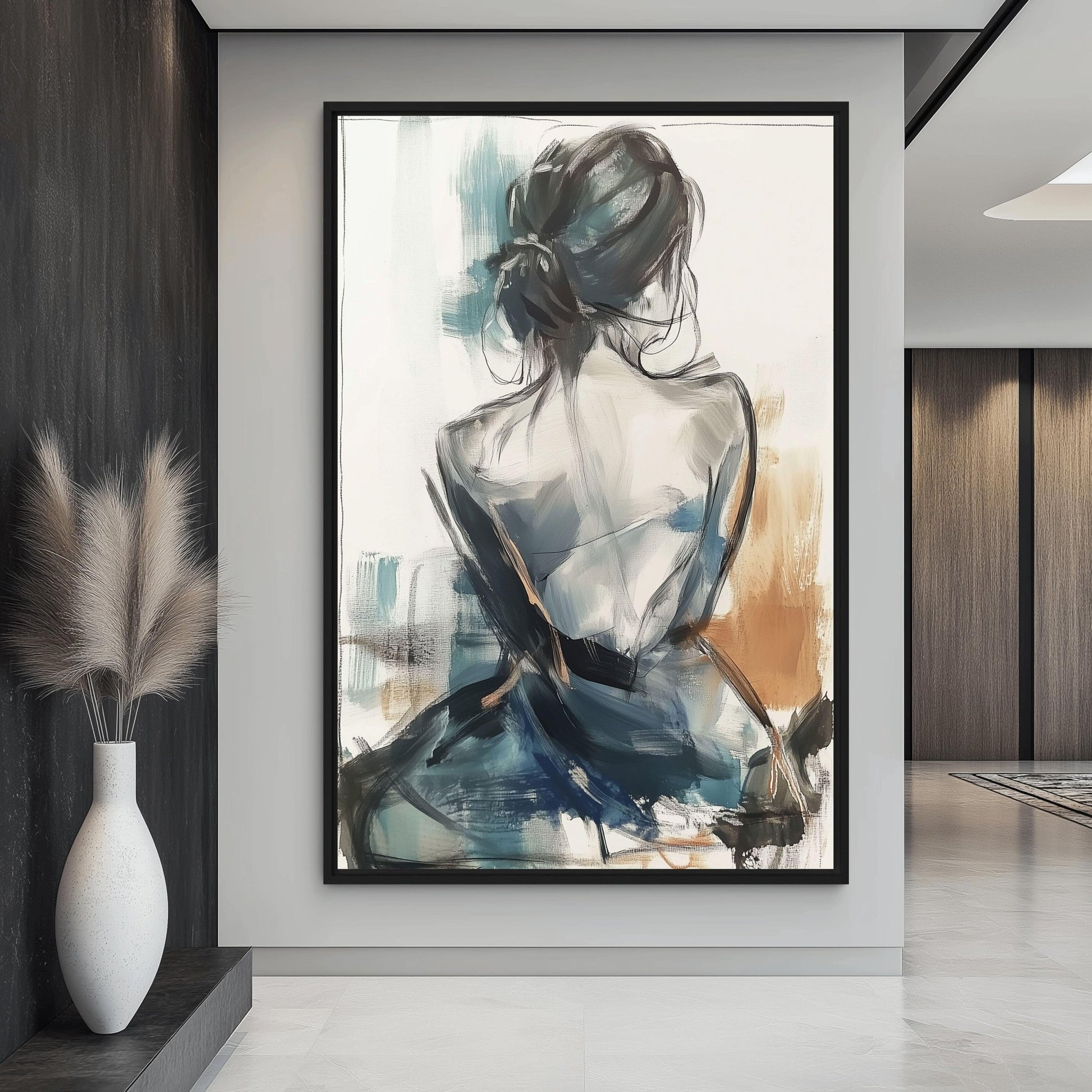 Woman Line & Watercolor Art Digital Print