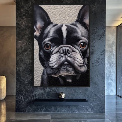 Cute French Bulldog Framed Canvas