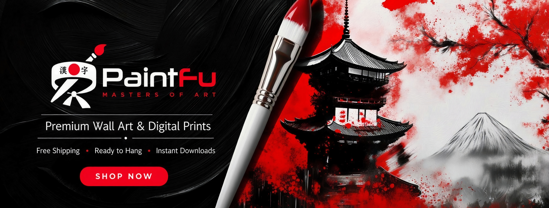 PaintFu premium wall art and digital prints homepage banner